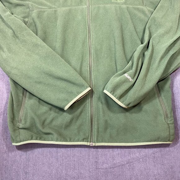 L.L. Bean Polartec Full-Zip Green Fleece Jacket With Mesh Lining Mens size LG - Picture 8 of 16
